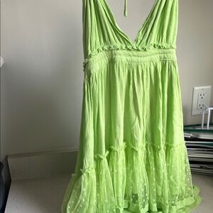 R. Vioimos Light Green V-Neck Sundress